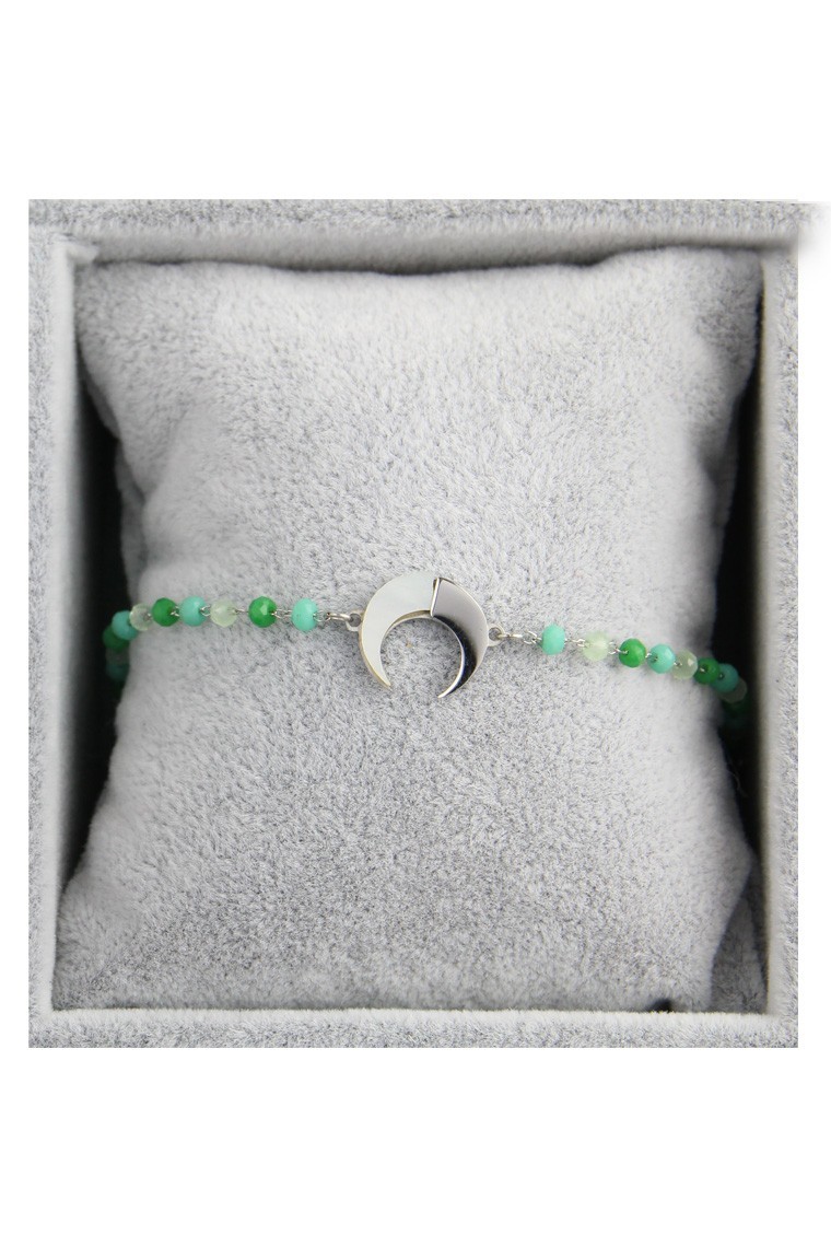 Armband "Moon & Beads" groen