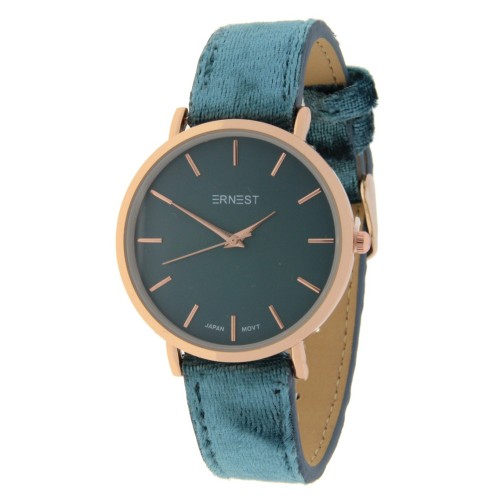 Ernest horloge "Rosé-Nox-Velvet" jeansblauw