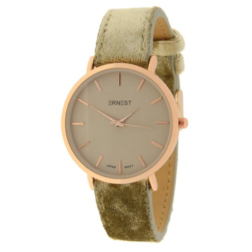 Ernest horloge "Rosé-Nox-Velvet" khaki