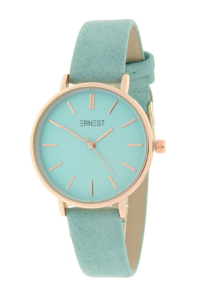 Ernest horloge Rosé-Cindy-Medium SS19 zacht turquoise