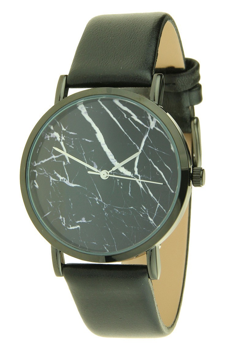 Ernest horloge "Black-Marble" zwart-zwart