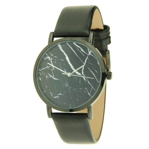 Ernest horloge "Black-Marble" zwart-zwart