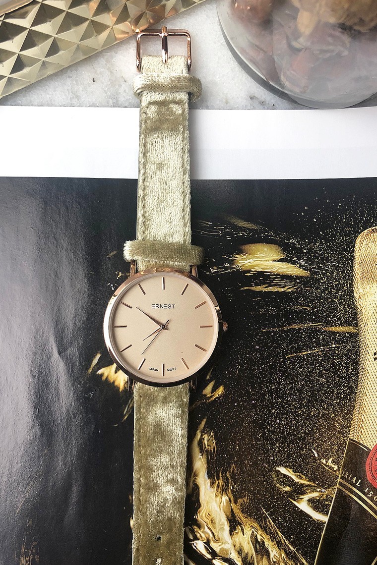 Ernest horloge "Rosé-Nox-Velvet" khaki