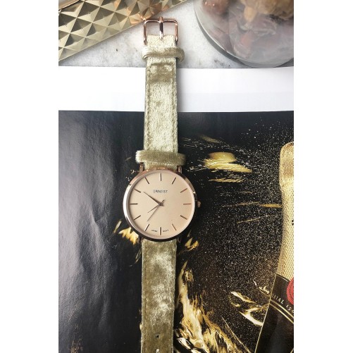 Ernest horloge "Rosé-Nox-Velvet" khaki