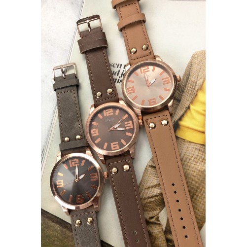 Ernest horloge "Rosé-Brixton medium" taupe