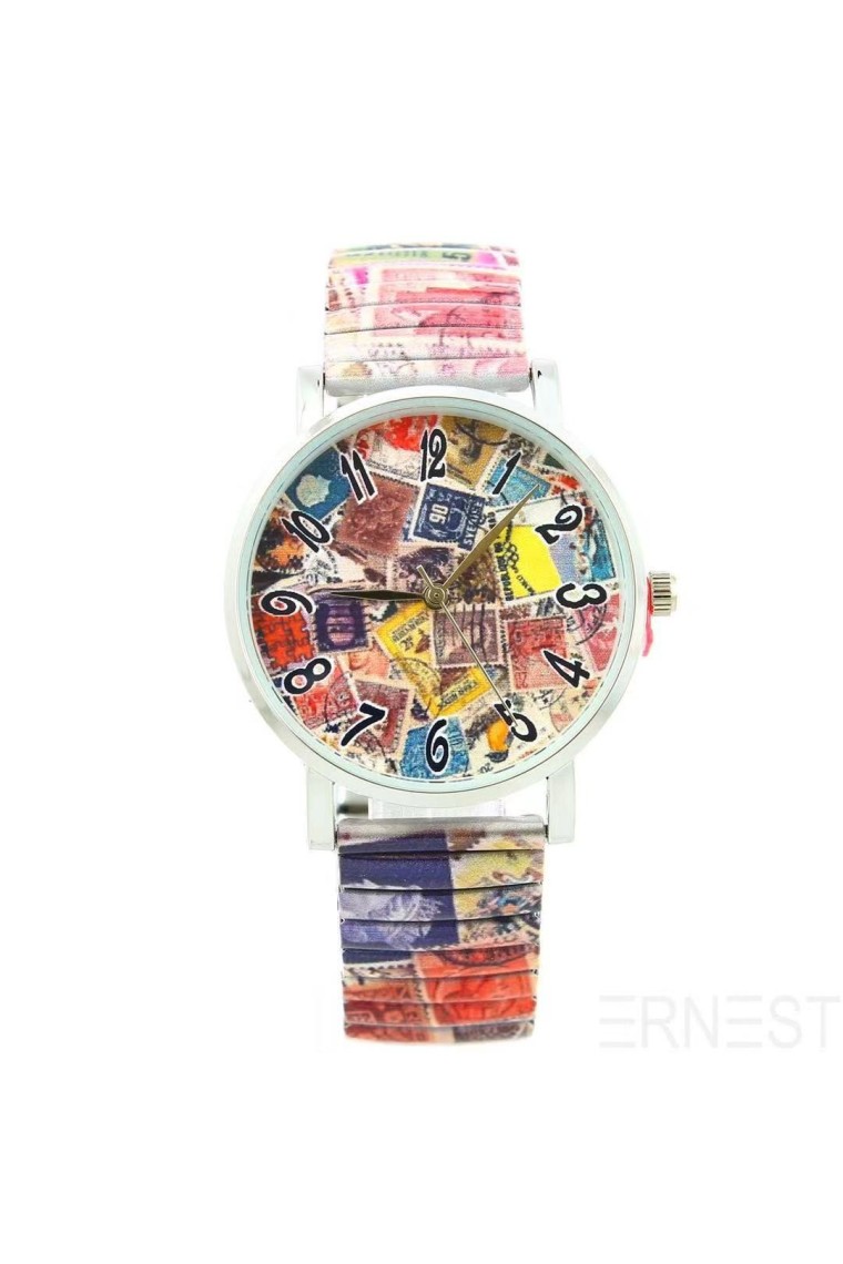 Ernest horloge "Stamps" multi
