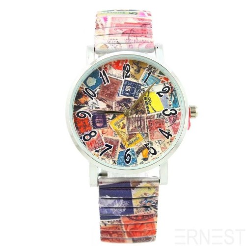 Ernest horloge "Stamps" multi