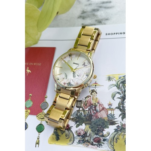 Ernest horloge "Flower-Feline" goud