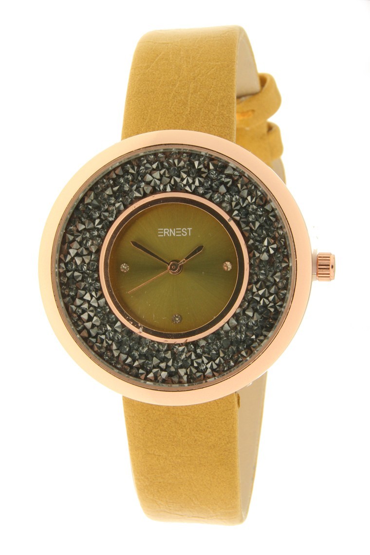 Ernest horloge "Grace-Glitter" mostard