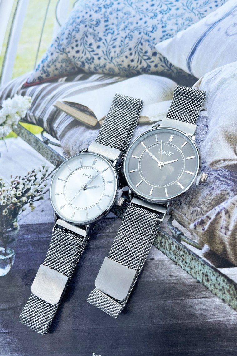 Ernest horloge "Amber" zilver-zwart