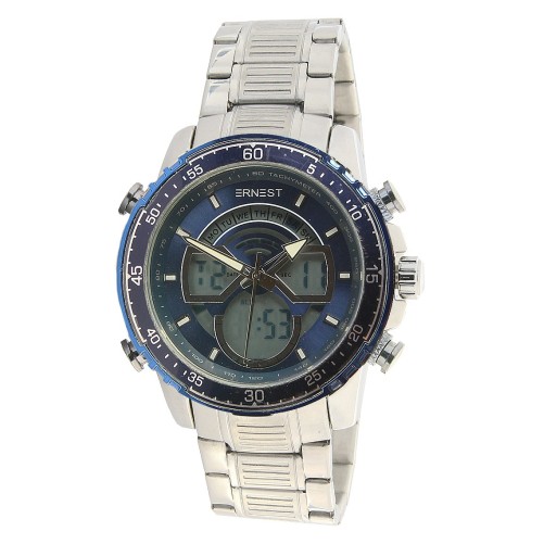 Ernest herenhorloge ""Venturo" zilver-blauw