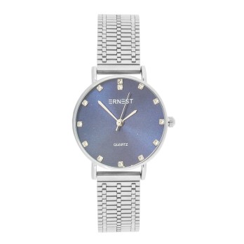 Ernest horloge ""Blanche" zilver-blauw