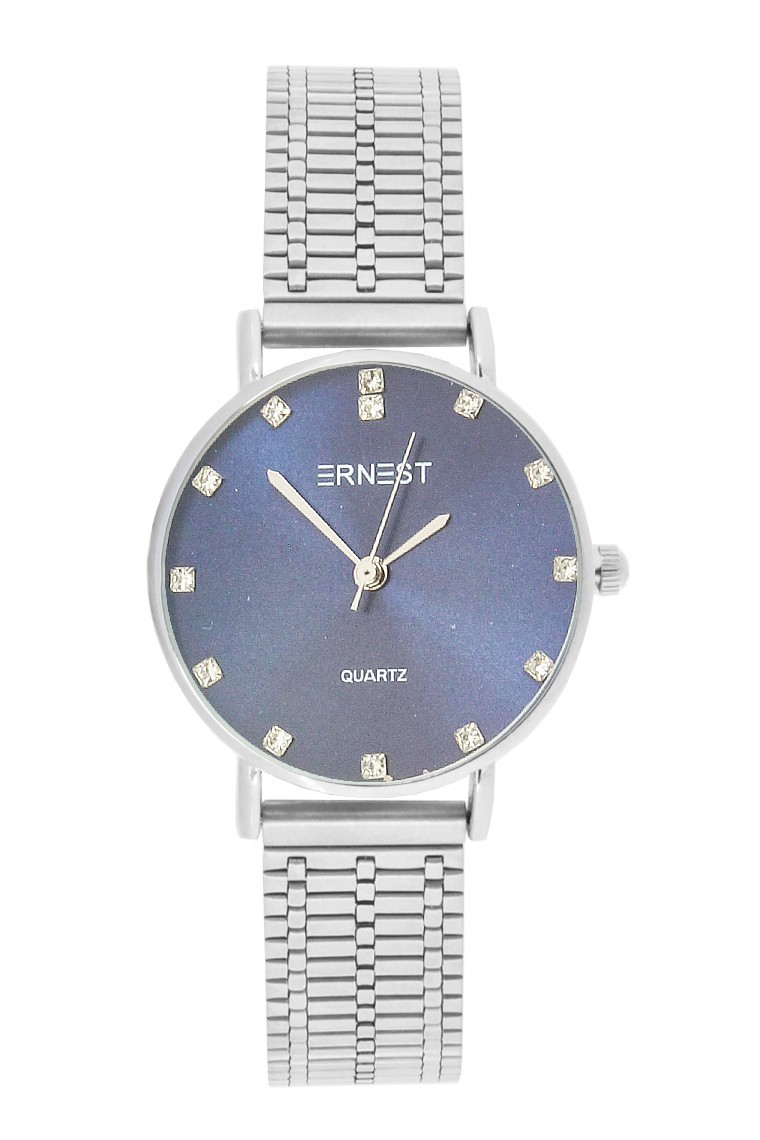Ernest horloge ""Blanche" zilver-blauw