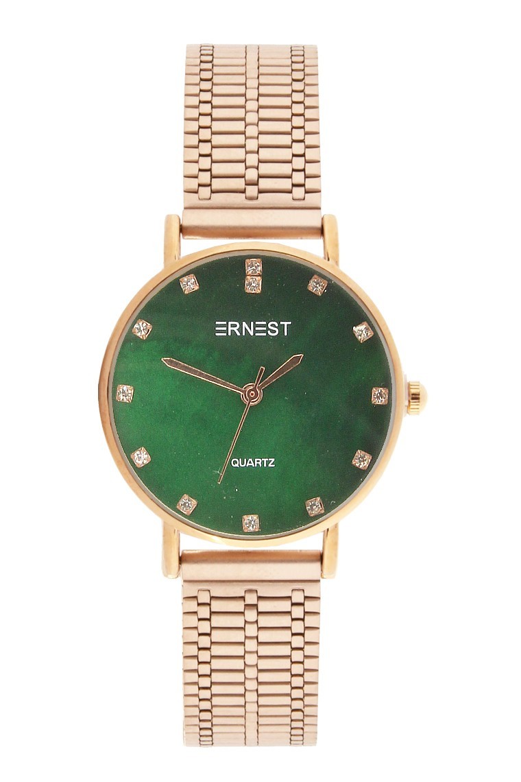 Ernest horloge ""Blanche" rosé-groen