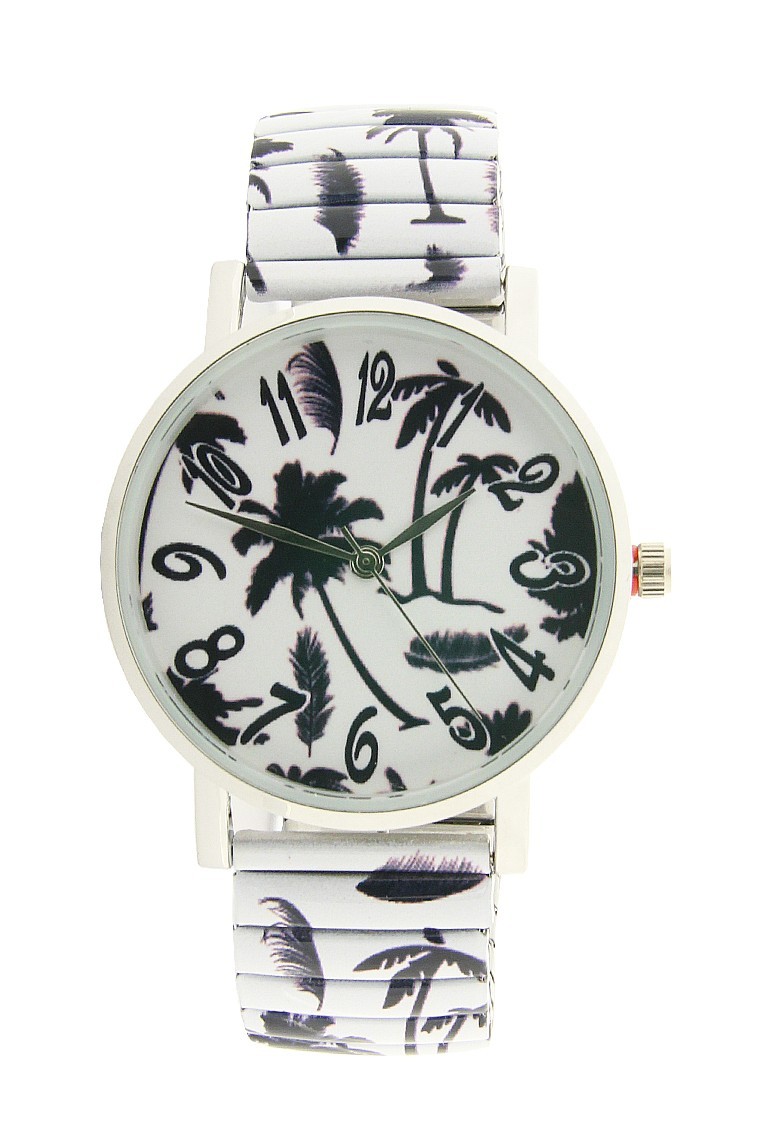 Ernest horloge "Palmtrees" wit