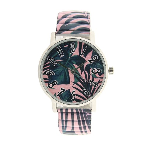 Ernest horloge "Pink Leaves" roze