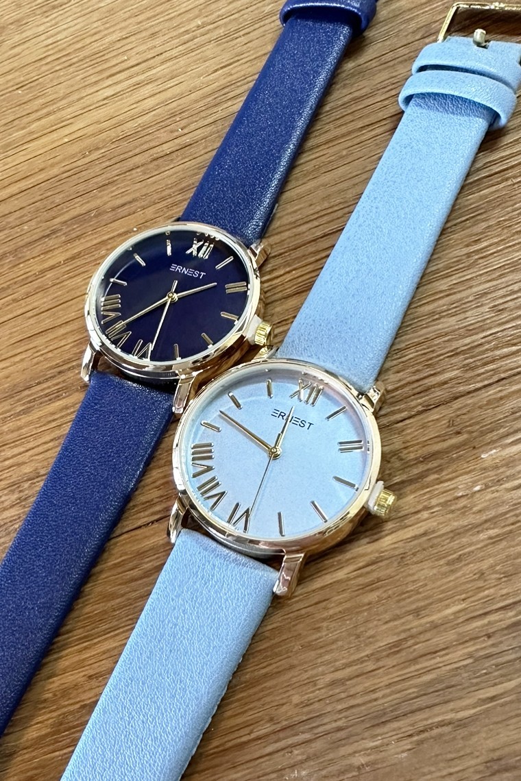 Ernest horloge Gold-Richelle jeansblauw