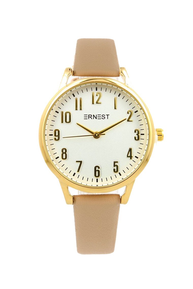 Ernest horloge Gold-Tina mocca
