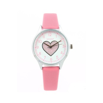 Ernest horloge Silver-Heart pink