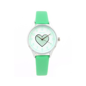 Ernest horloge Silver-Heart groen