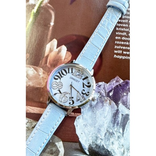 Ernest horloge "Silver-Lena" jeansblauw