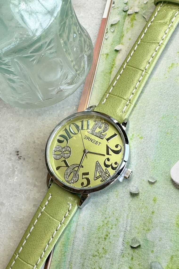 Ernest horloge "Silver-Lena" groen