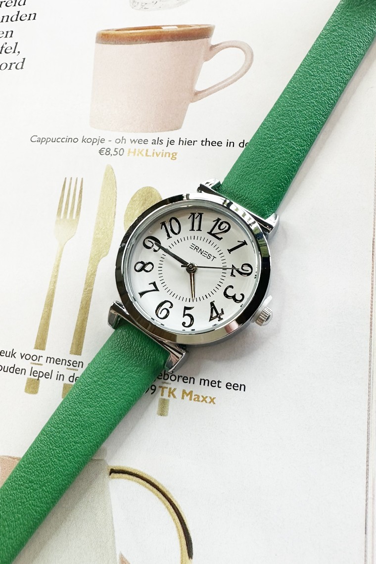 Ernest horloge "Silver-Celia" groen