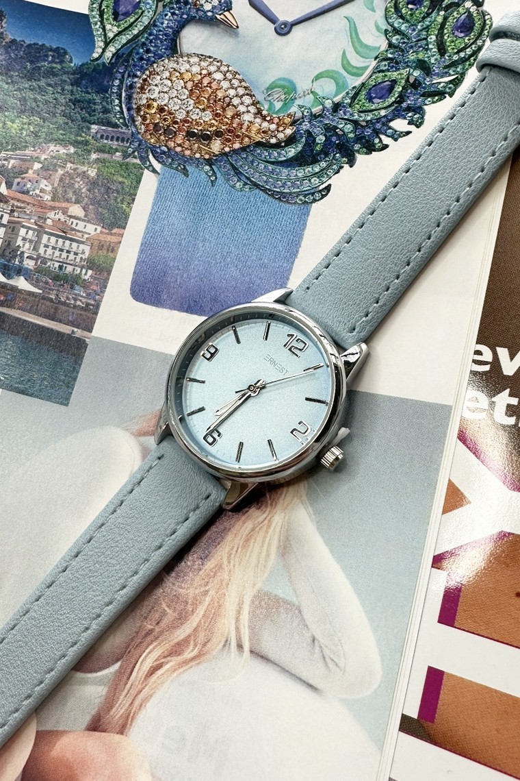 Ernest horloge "Silver-Jazz" jeansblauw