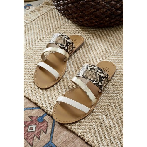 Sandalen "Lily" beige-snake