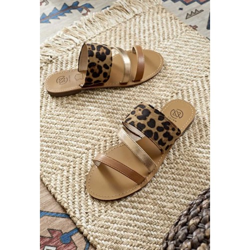 Sandalen "Lily" camel-panther