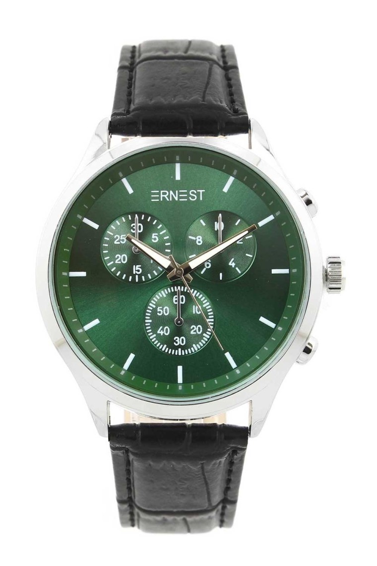 Ernest herenhorloge "Yort" zwart-groen
