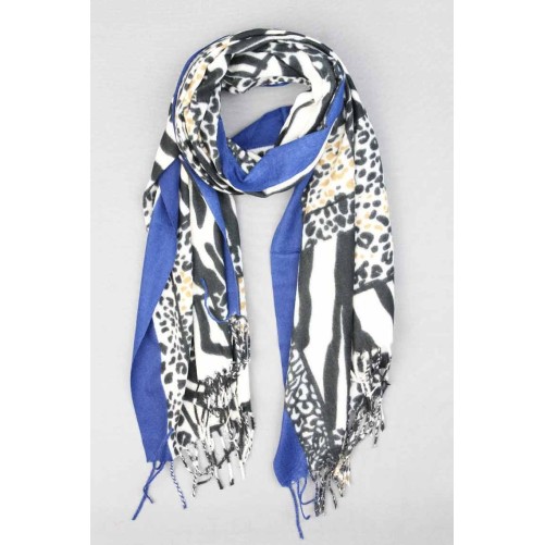 Sjaal "Zebra-Leopardy" blauw