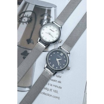 Ernest horloge "Megan Metal" zilver-blauw