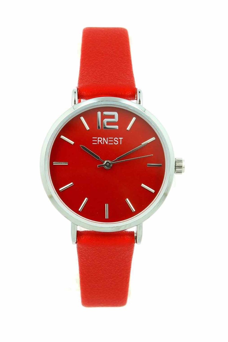 Ernest horloge Silver-Cindy Medium FW23 rood