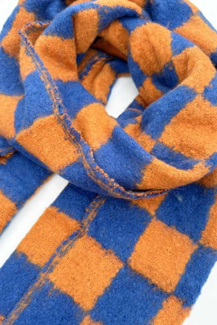 Sjaal "Daisy" blauw-oranje