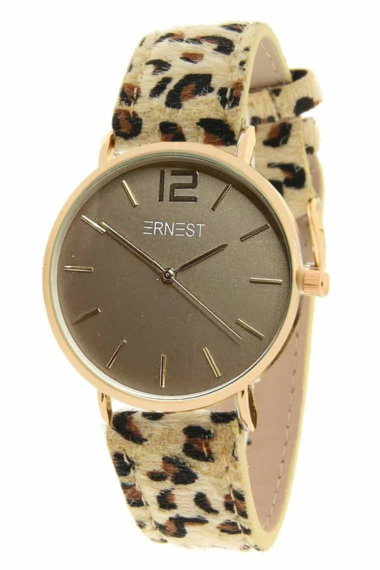 Ernest horloge Gold-Cindy FW23 leopard beige