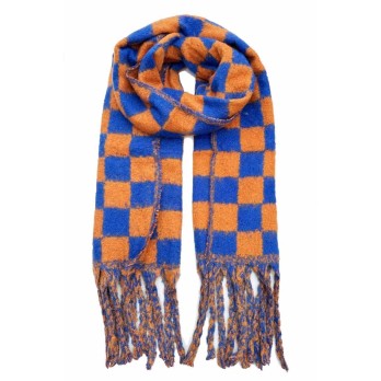 Sjaal "Daisy" blauw-oranje