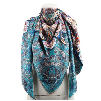 Zijden sjaal "Marie-Clair" turquoise