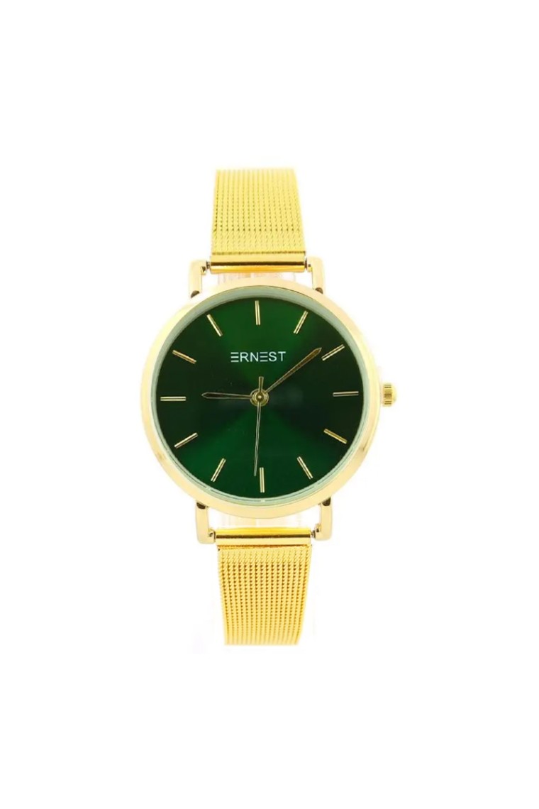 Ernest horloge "Xienna" goud-smaragd