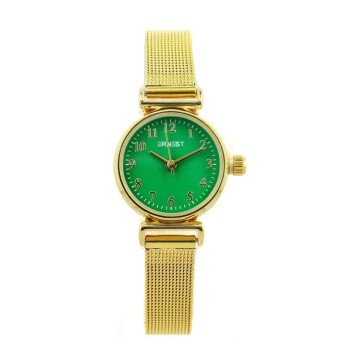 Ernest horloge "Nisha" goud-smaragd