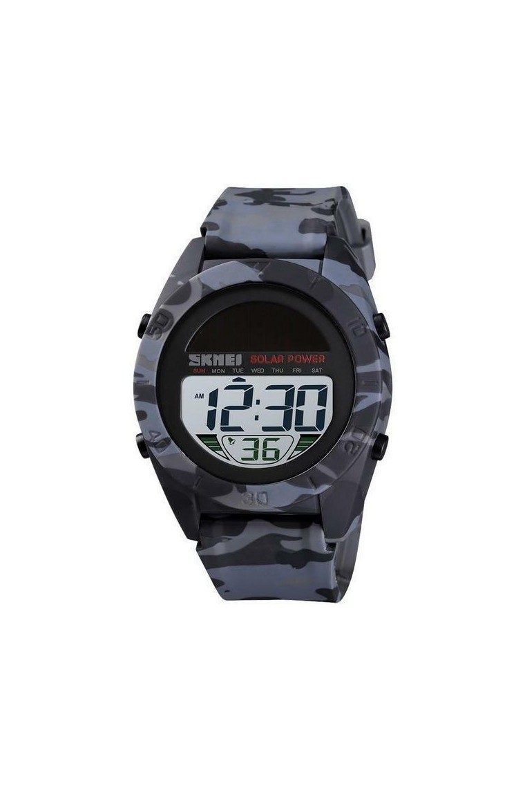 SKMEI Sports Casual Solar Power Quartz horloge, grijs camouflage