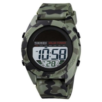 SKMEI Sports Casual Solar Power Quartz horloge, groen camouflage