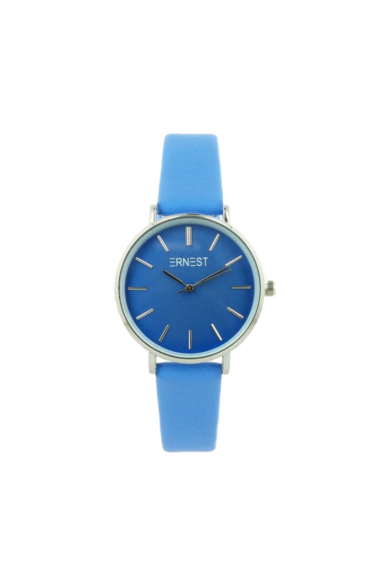 Ernest horloge Silver-Cindy Medium SS24 azuurblauw