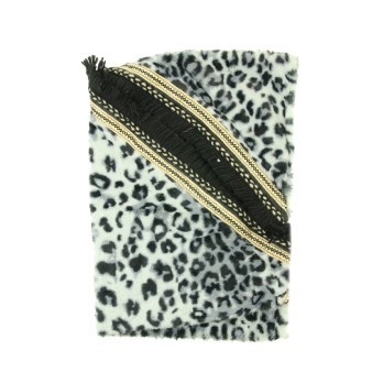 Omslagdoek "Leopard-Luxury" zwart-grijs