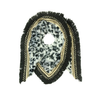 Omslagdoek "Leopard-Luxury" zwart-grijs