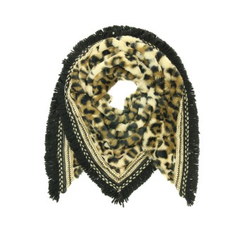 Omslagdoek "Leopard-Luxury" taupe