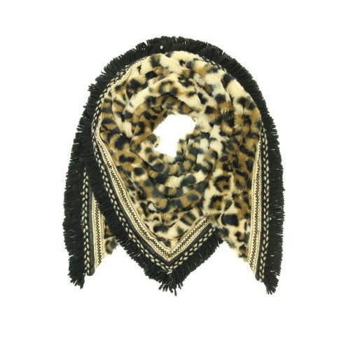 Omslagdoek "Leopard-Luxury" taupe