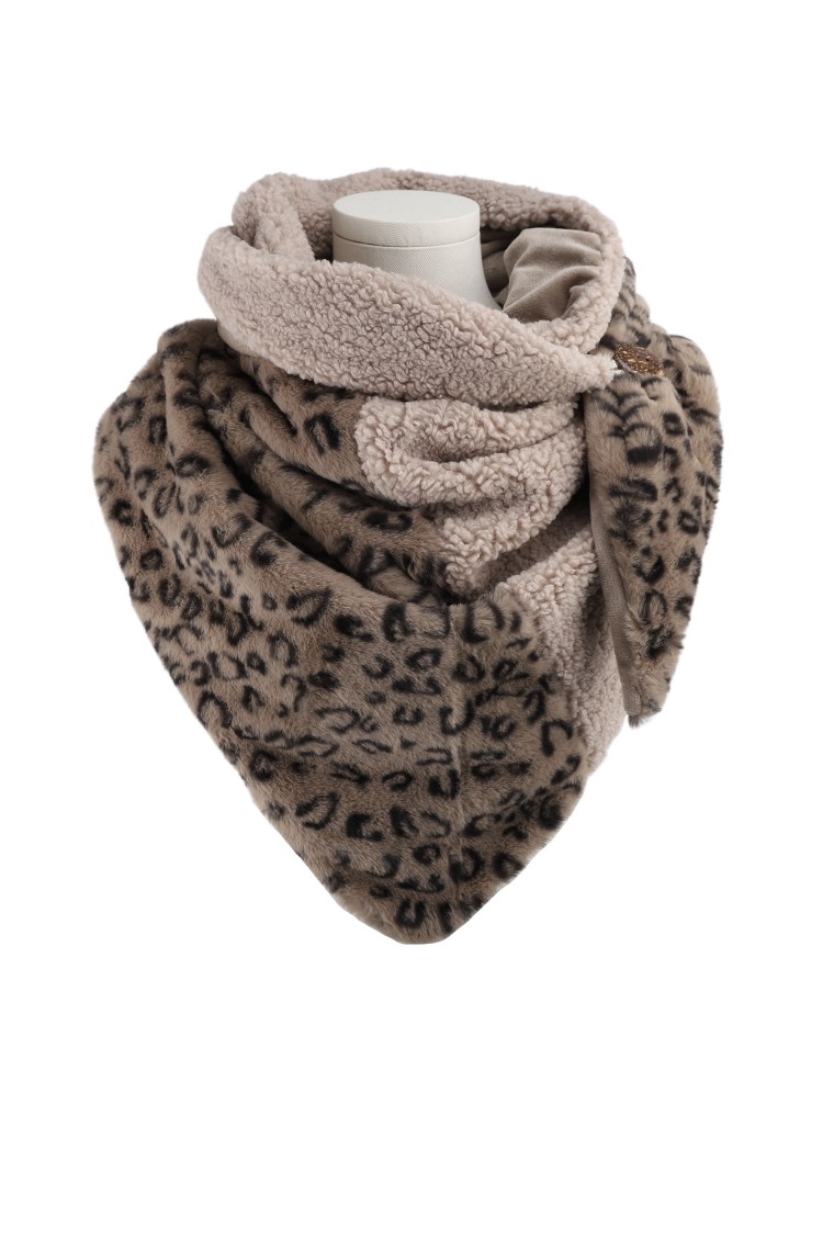 Sjaal "TEDDY-LEOPARD" taupe