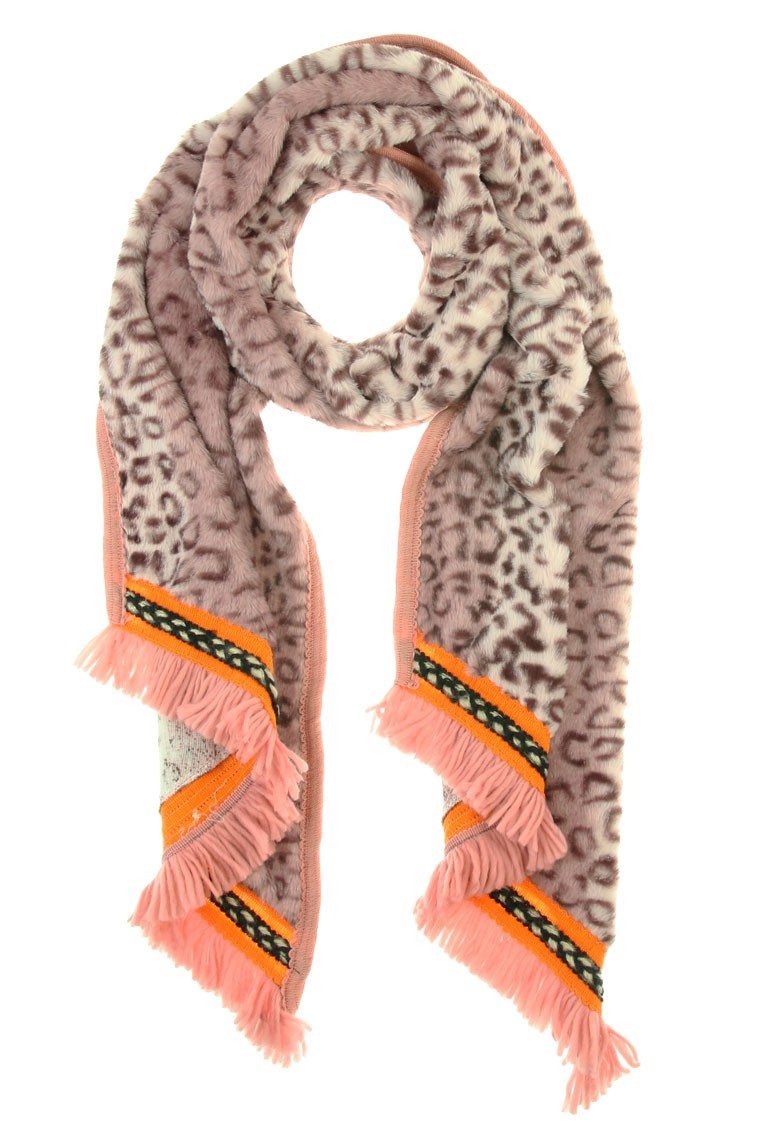 Omslagdoek "Long Leopard" oudroze