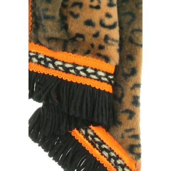 Omslagdoek "Long Leopard" bruin